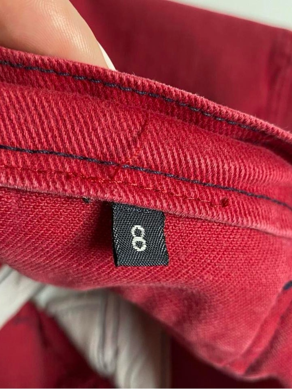 Vintage kids deep red denim butterfly overalls - Picture 7 of 8